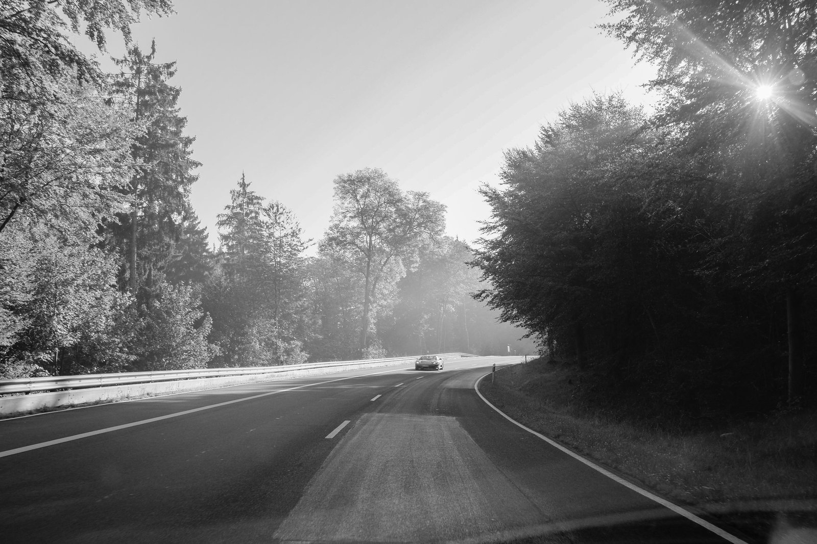 Sports car on an open road